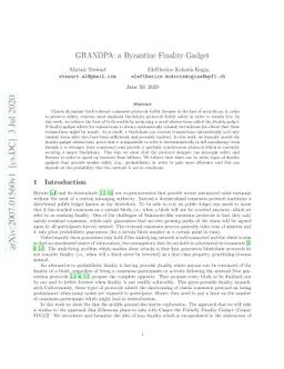 GRANDPA: a Byzantine Finality Gadget