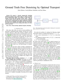 Ground Truth Free Denoising by Optimal Transport
