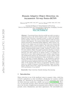 Domain Adaptive Object Detection via Asymmetric Tri-way Faster-RCNN