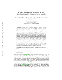 Weakly Supervised Temporal Action Localization with Segment-Level Labels