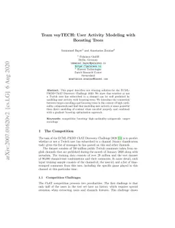 Team voyTECH: User Activity Modeling with Boosting Trees