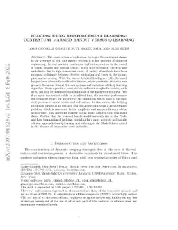 Hedging using reinforcement learning: Contextual $k$-Armed Bandit versus
  $Q$-learning