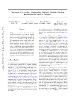 Diagnostic Uncertainty Calibration: Towards Reliable Machine Predictions
  in Medical Domain