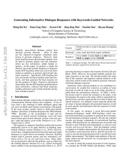 Generating Informative Dialogue Responses with Keywords-Guided Networks