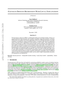 Gaussian Process Regression with Local Explanation
