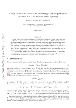 A fully data-driven approach to minimizing CVaR for portfolio of assets
  via SGLD with discontinuous updating
