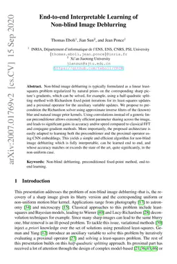 End-to-end Interpretable Learning of Non-blind Image Deblurring