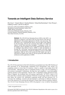 Towards an Intelligent Data Delivery Service