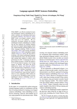 Language-agnostic BERT Sentence Embedding
