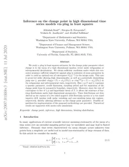 Inference on the change point in high dimensional time series models via
  plug in least squares