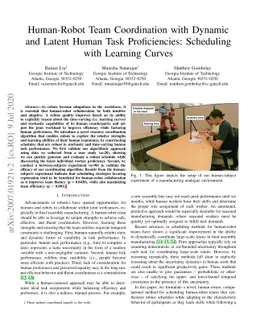 Human-Robot Team Coordination with Dynamic and Latent Human Task
  Proficiencies: Scheduling with Learning Curves