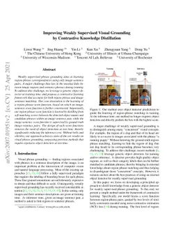 Improving Weakly Supervised Visual Grounding by Contrastive Knowledge
  Distillation
