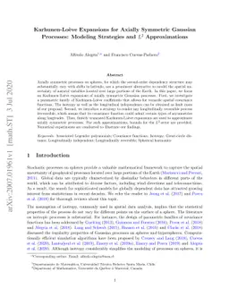 Karhunen-Loève Expansions for Axially Symmetric Gaussian Processes:
  Modeling Strategies and $L^2$ Approximations
