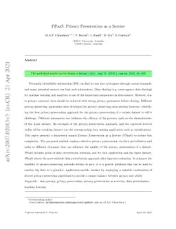 PPaaS: Privacy Preservation as a Service