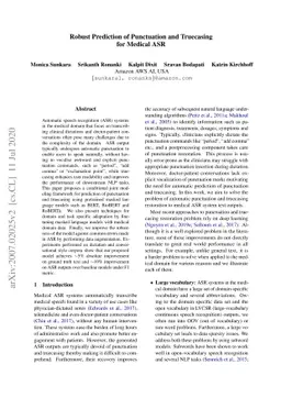 Robust Prediction of Punctuation and Truecasing for Medical ASR