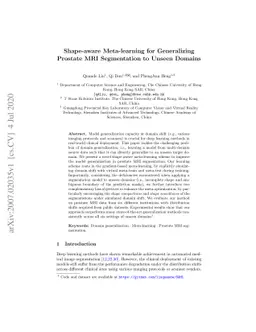 Shape-aware Meta-learning for Generalizing Prostate MRI Segmentation to
  Unseen Domains