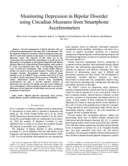 Monitoring Depression in Bipolar Disorder using Circadian Measures from
  Smartphone Accelerometers