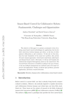 Sensor-Based Control for Collaborative Robots: Fundamentals, Challenges
  and Opportunities