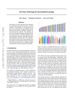 On Class Orderings for Incremental Learning