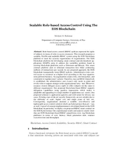 Scalable Role-based Access Control Using The EOS Blockchain