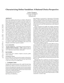 Characterizing Online Vandalism: A Rational Choice Perspective