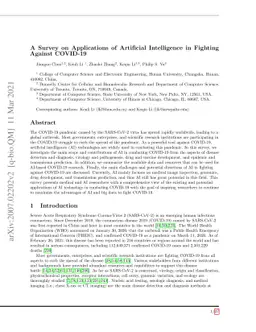 A Survey on Applications of Artificial Intelligence in Fighting Against
  COVID-19