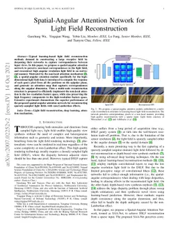 Spatial-Angular Attention Network for Light Field Reconstruction