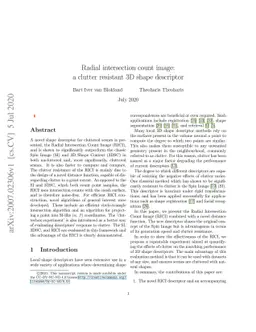 Radial Intersection Count Image: a Clutter Resistant 3D Shape Descriptor