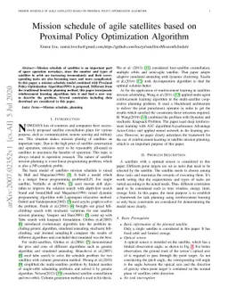 Mission schedule of agile satellites based on Proximal Policy
  Optimization Algorithm