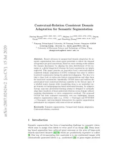 Contextual-Relation Consistent Domain Adaptation for Semantic
  Segmentation