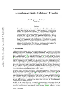 Momentum Accelerates Evolutionary Dynamics