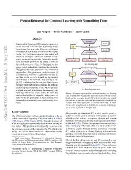 Pseudo-Rehearsal for Continual Learning with Normalizing Flows