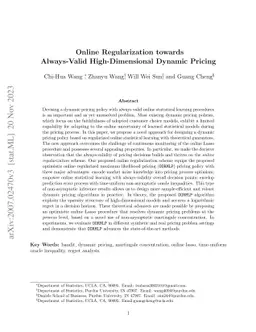 Online Regularization towards Always-Valid High-Dimensional Dynamic
  Pricing