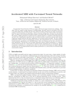 Accelerated MRI with Un-trained Neural Networks