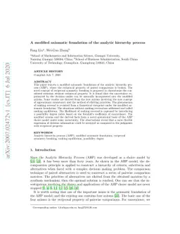 A modified axiomatic foundation of the analytic hierarchy process