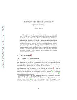 Inferences and Modal Vocabulary