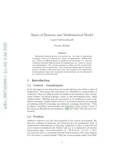 Space of Reasons and Mathematical Model