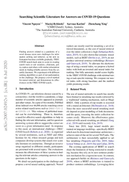 Searching Scientific Literature for Answers on COVID-19 Questions