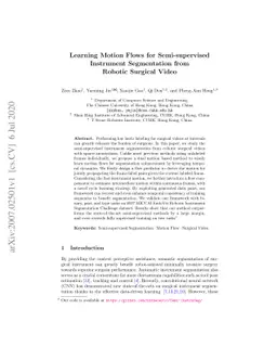 Learning Motion Flows for Semi-supervised Instrument Segmentation from
  Robotic Surgical Video