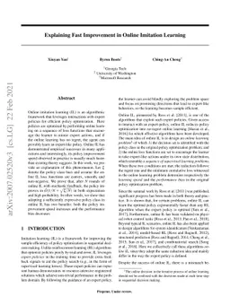 Explaining Fast Improvement in Online Imitation Learning