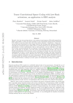 Tensor Convolutional Sparse Coding with Low-Rank activations, an
  application to EEG analysis
