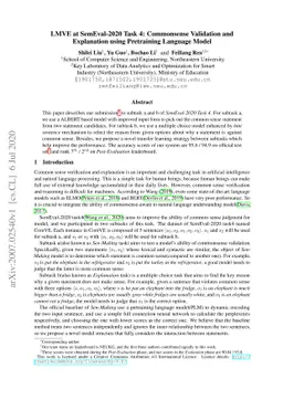 LMVE at SemEval-2020 Task 4: Commonsense Validation and Explanation
  using Pretraining Language Model