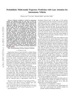 Probabilistic Multi-modal Trajectory Prediction with Lane Attention for
  Autonomous Vehicles