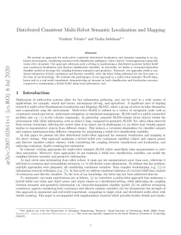 Distributed Consistent Multi-Robot Semantic Localization and Mapping