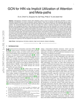 GCN for HIN via Implicit Utilization of Attention and Meta-paths
