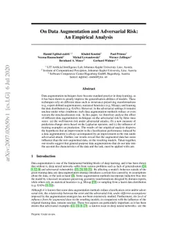 On Data Augmentation and Adversarial Risk: An Empirical Analysis