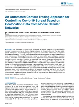 An Automated Contact Tracing Approach for Controlling Covid-19 Spread
  Based on Geolocation Data from Mobile Cellular Networks
