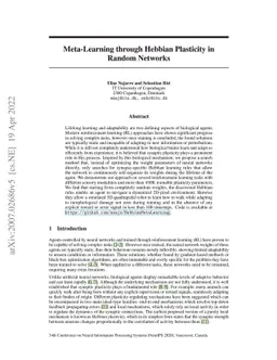 Meta-Learning through Hebbian Plasticity in Random Networks