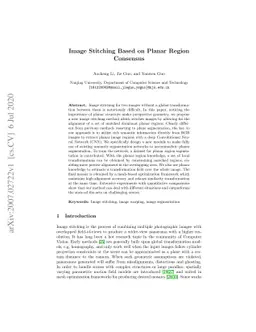 Image Stitching Based on Planar Region Consensus