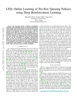 LFQ: Online Learning of Per-flow Queuing Policies using Deep
  Reinforcement Learning
